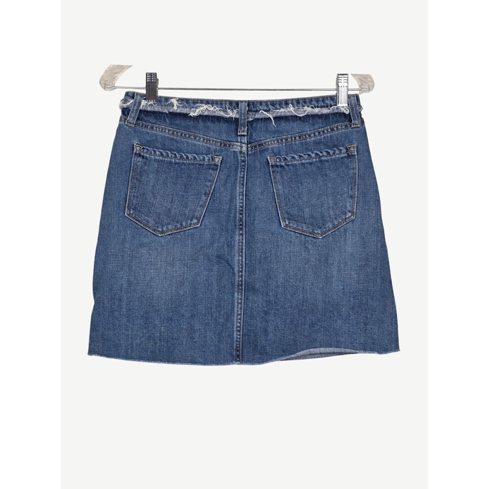 Vervet Medium Wash Denim Mini Skirt Distressed Size 27 Western Rodeo Streetwear - Picture 2 of 5